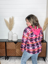 "It's Coming" Long Sleeve Hoodie with Faux Buttons
