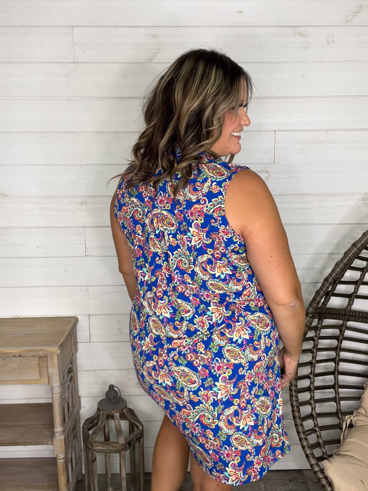 Dear Scarlett "Snapper' Sleeveless Split Neck Dress with Pockets