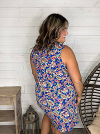 Dear Scarlett "Snapper' Sleeveless Split Neck Dress with Pockets