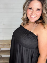 Smocked Waist Maxi Skirt / Tube Dress with Pockets