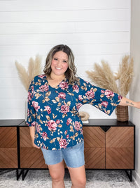Dear Scarlett "April" 3/4 Sleeve V Neck