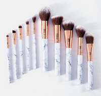 10 Piece Makeup Brush Set (Pink or Grey Marble)-Lola Monroe Boutique