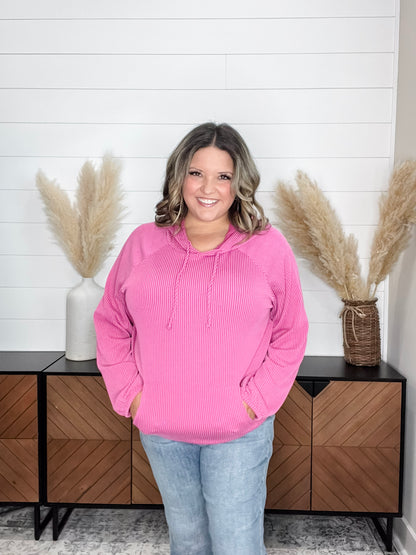 "Ripcord" Corded Hoodie with Kangaroo Pocket (Multiple Colors)