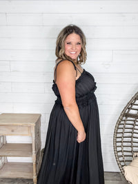 "Undeniable" Adjustable Strap Smocked Waist Maxi Dress