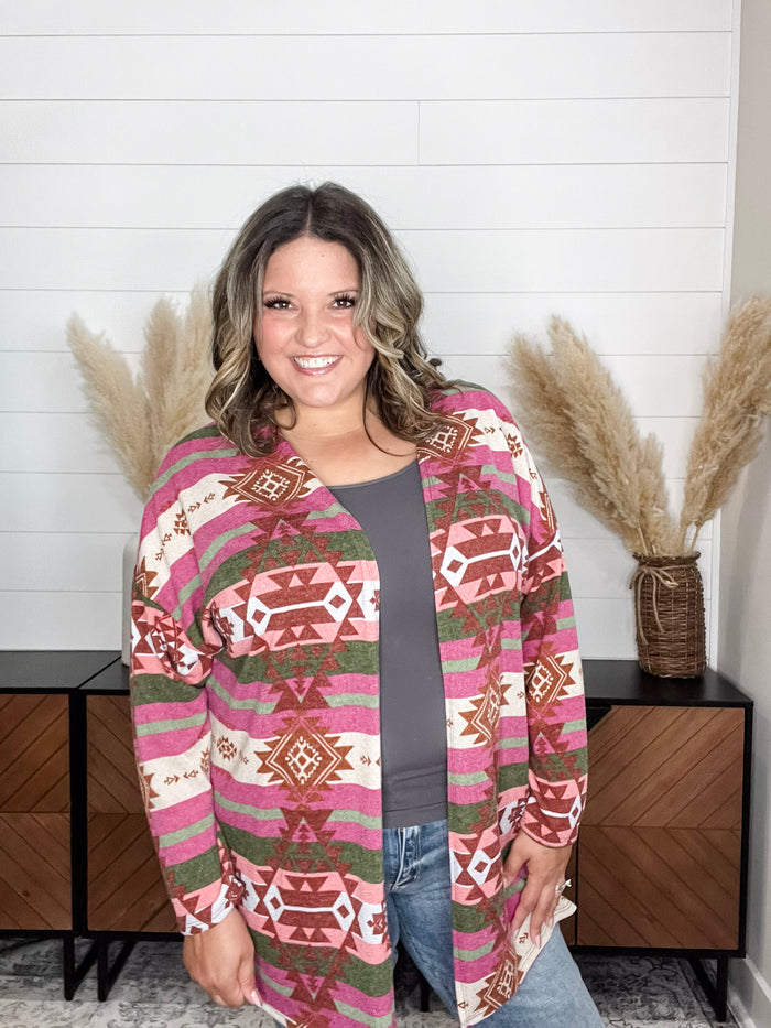 Dear Scarlett "Ridgeway" Aztec Pattern Cardigan