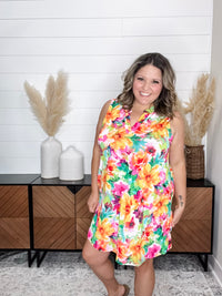 Dear Scarlett "Rushville" Sleeveless Split Neck Dress with Pockets