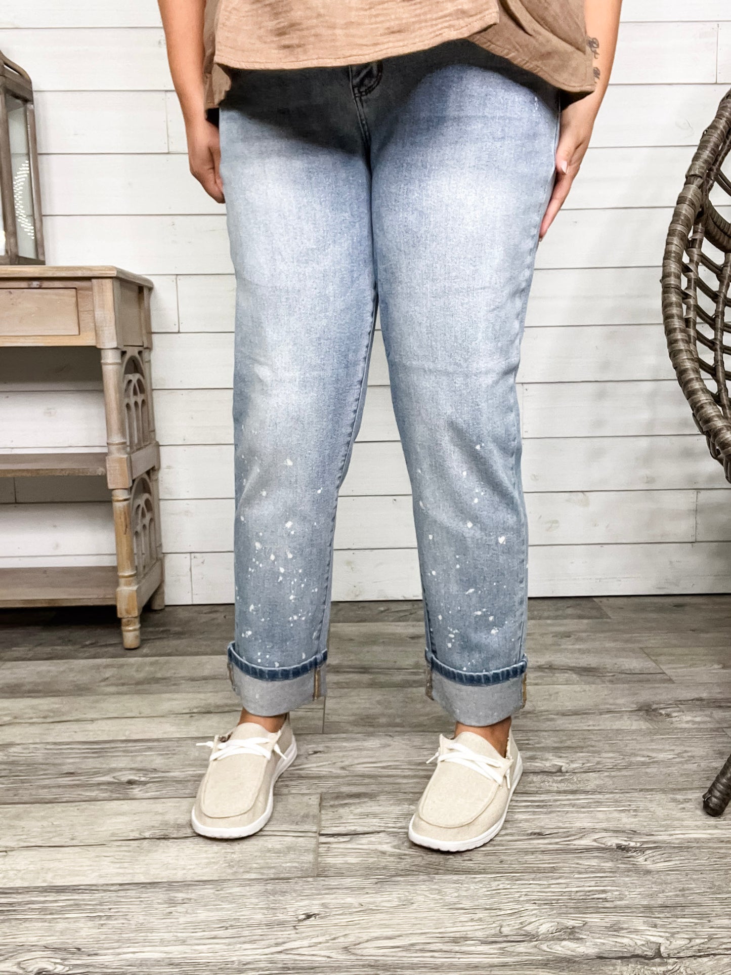 Judy Blue "Bye Felicia" Bleach Boyfriend Jeans