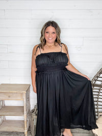 "Undeniable" Adjustable Strap Smocked Waist Maxi Dress