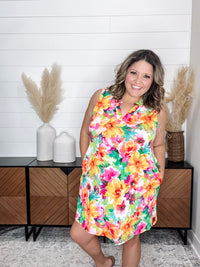 Dear Scarlett "Rushville" Sleeveless Split Neck Dress with Pockets