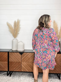 Dear Scarlett "Carbon" 3/4 Sleeve Split Neck Dress with Pockets