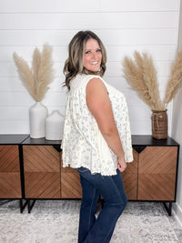 Pol - "Lansbury" Pearls & Lace Patchwork Vest