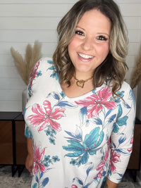 Dear Scarlett "Arkin" Floral Long Sleeve U Neck