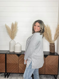 Dear Scarlett Ribbed Cardigan (Heather Grey)