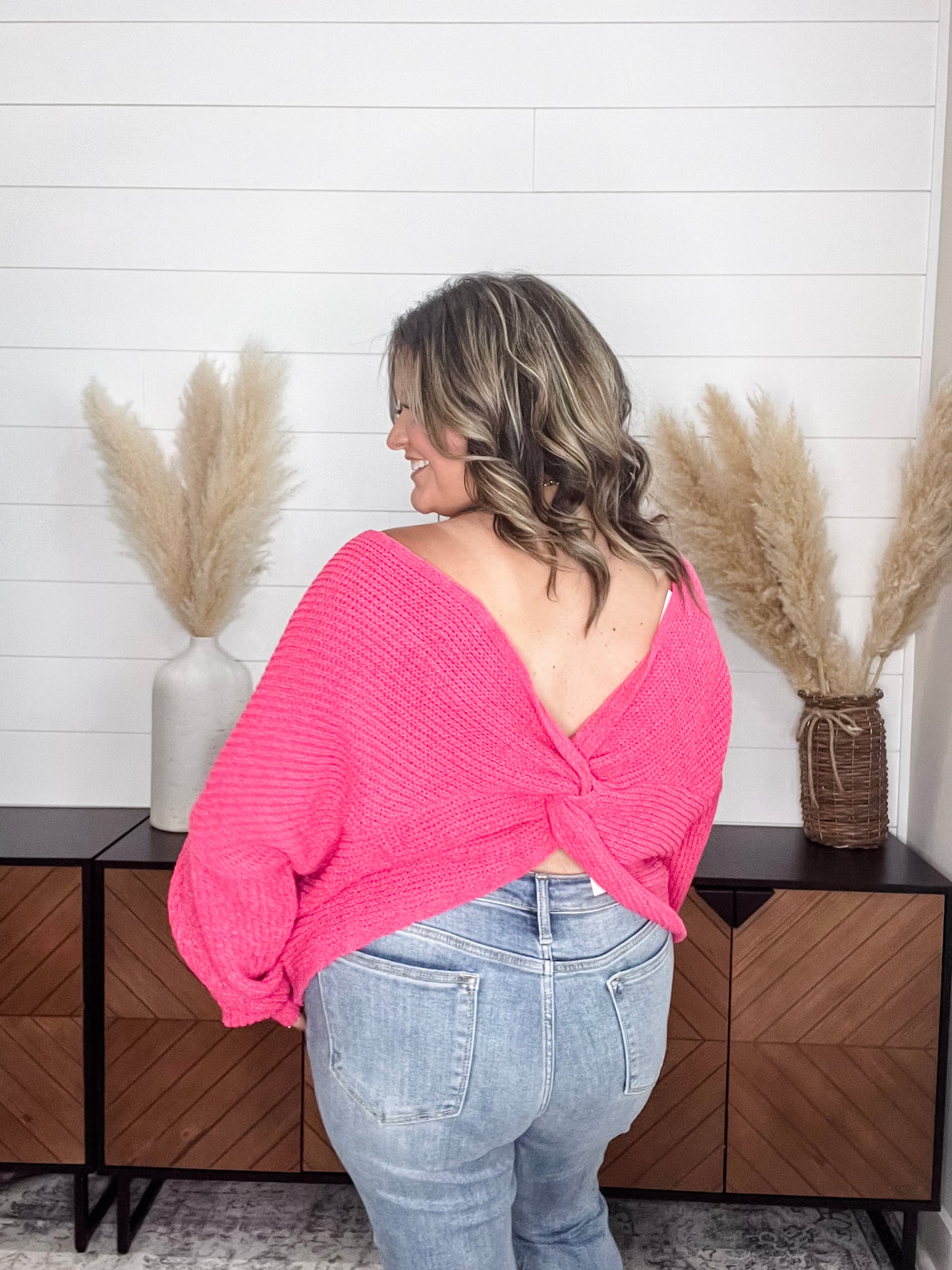 "Disclaimer" Cross Back Sweater