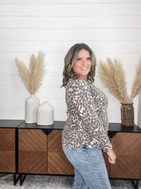 Dear Scarlett "Down With It" Animal Print Long Sleeve Weekender Style