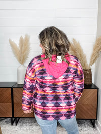 "It's Coming" Long Sleeve Hoodie with Faux Buttons