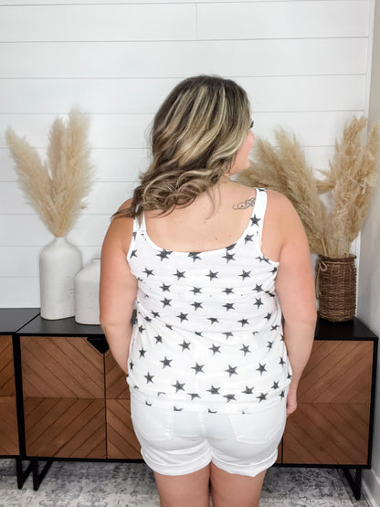 "Beyond" Star Tank with Faux Button Detail