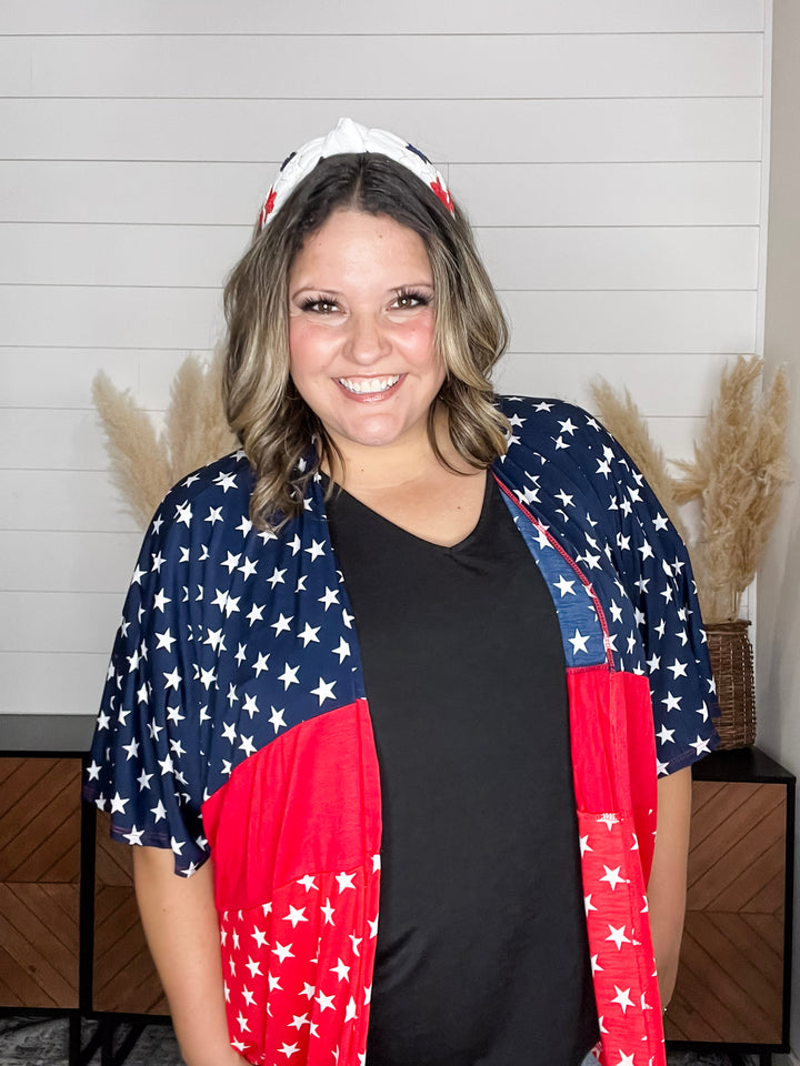 "Together" Star Print Cardigan