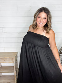 Smocked Waist Maxi Skirt / Tube Dress with Pockets