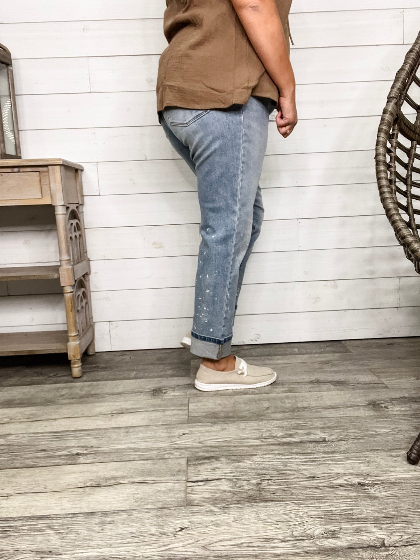 Judy Blue "Bye Felicia" Bleach Boyfriend Jeans