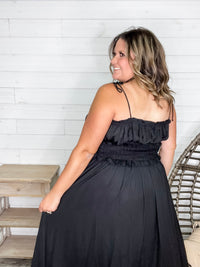 "Undeniable" Adjustable Strap Smocked Waist Maxi Dress