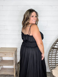 "Undeniable" Adjustable Strap Smocked Waist Maxi Dress