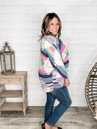 3/4 Sleeve Dolman Style Aztec Cardigan