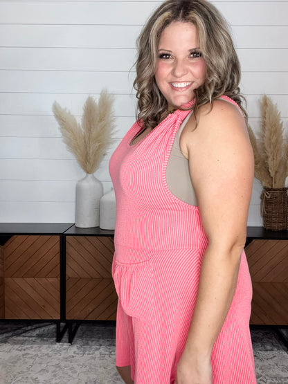"Lake House" Corded Overall Shorts with Pockets