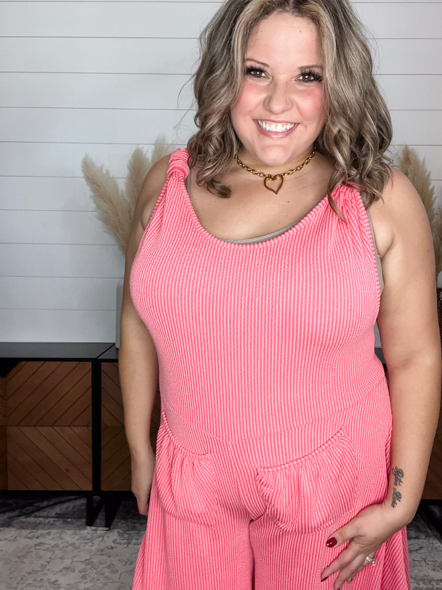 "Lake House" Corded Overall Shorts with Pockets