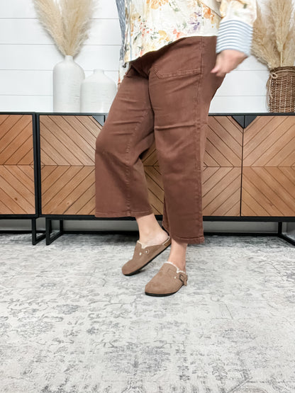 Judy Blue Maple Utility Pocket Wide Leg Crop