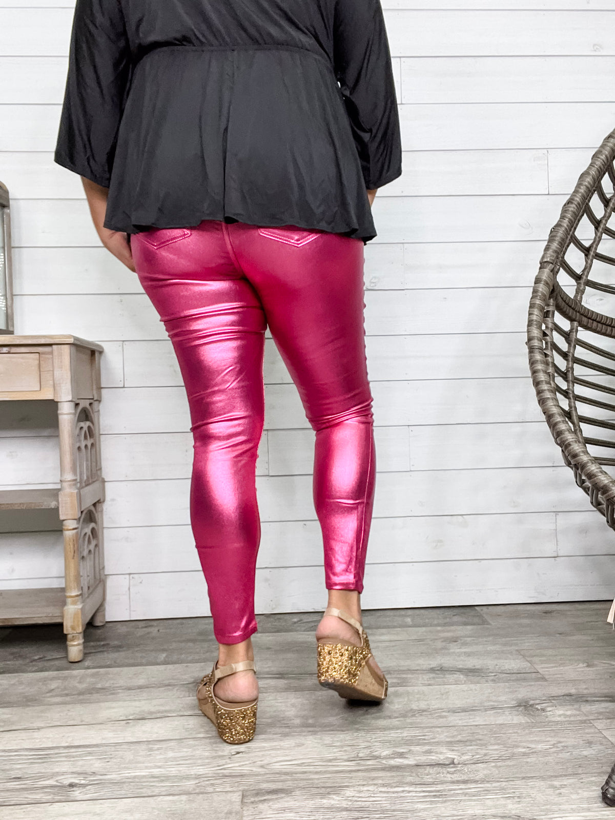 YMI hyperstretch Metallic Skinny (Hot Pink)