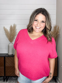 "Catching" Dolman Style V Neck Sweater