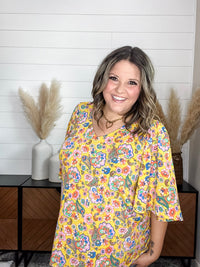 Dear Scarlett "Marigold" Short Ruffled Sleeve U Neck
