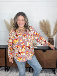 "Above It All" Bubble Ruffle Sleeve with Front Tie