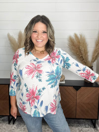 Dear Scarlett "Arkin" Floral Long Sleeve U Neck