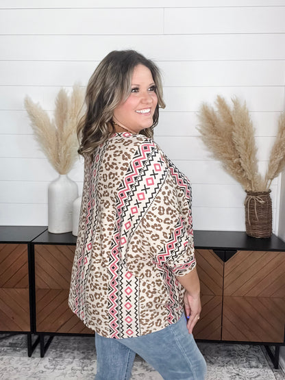 "Back At It" Short Sleeve Dolman with Cuff and Collar