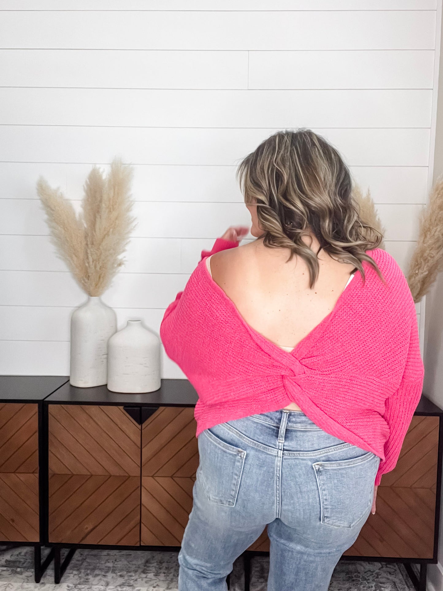 "Disclaimer" Cross Back Sweater