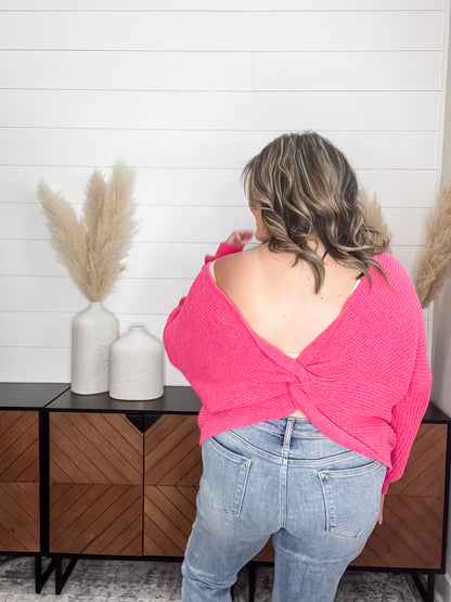 "Disclaimer" Cross Back Sweater