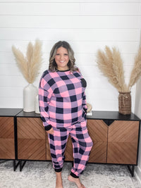 "Comfy" Plaid Lounge Set with Pockets