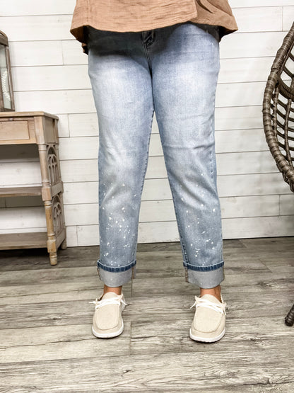 Judy Blue "Bye Felicia" Bleach Boyfriend Jeans