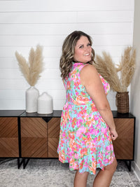 Dear Scarlett "Bridgeport" Sleeveless Split Neck Tiered Dress