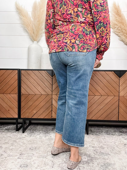 Judy Blue "Indifferent" Utility Pocket Wide Leg Crop