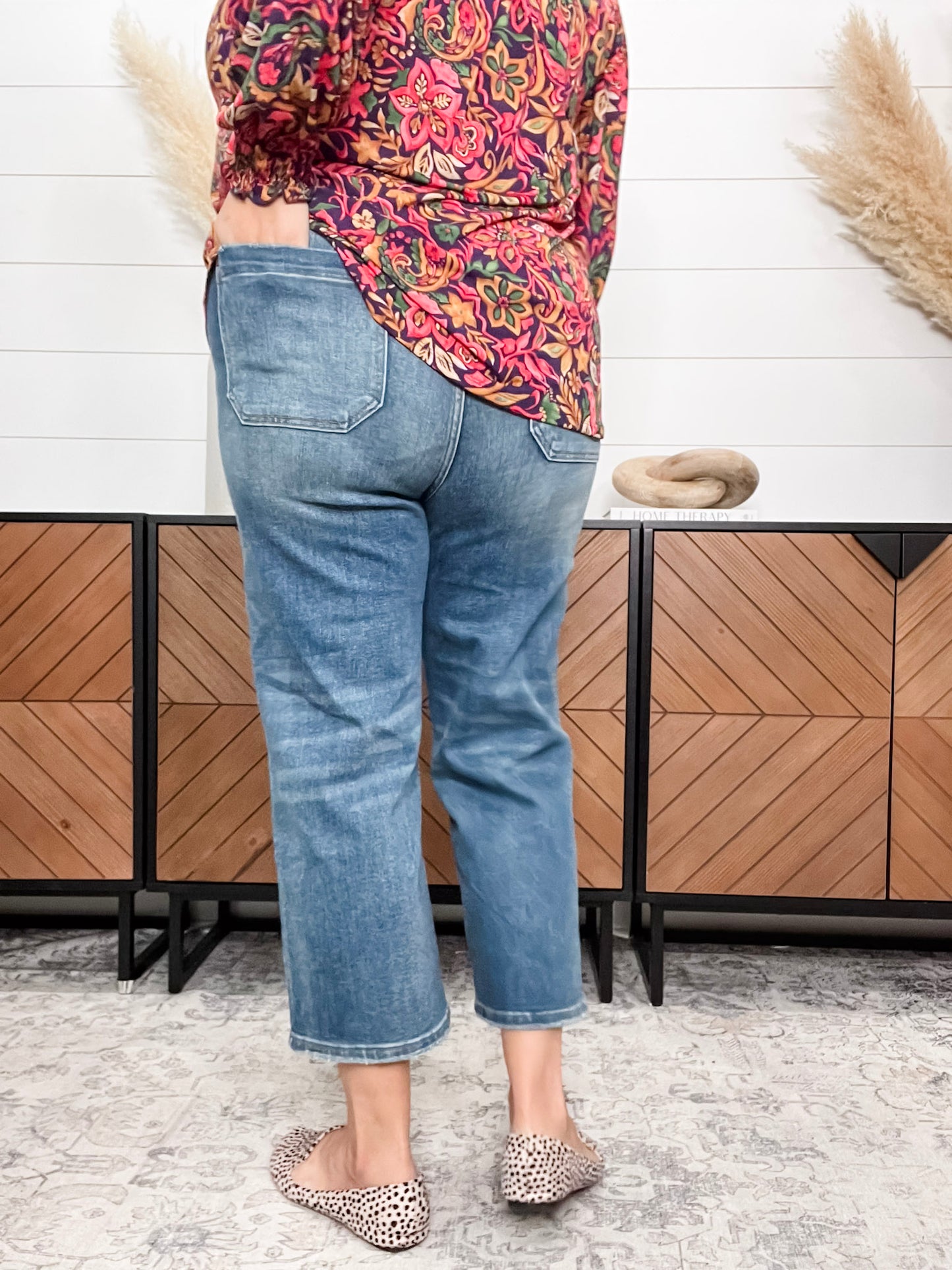 Judy Blue "Indifferent" Utility Pocket Wide Leg Crop