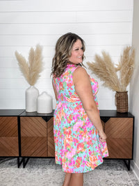 Dear Scarlett "Bridgeport" Sleeveless Split Neck Tiered Dress