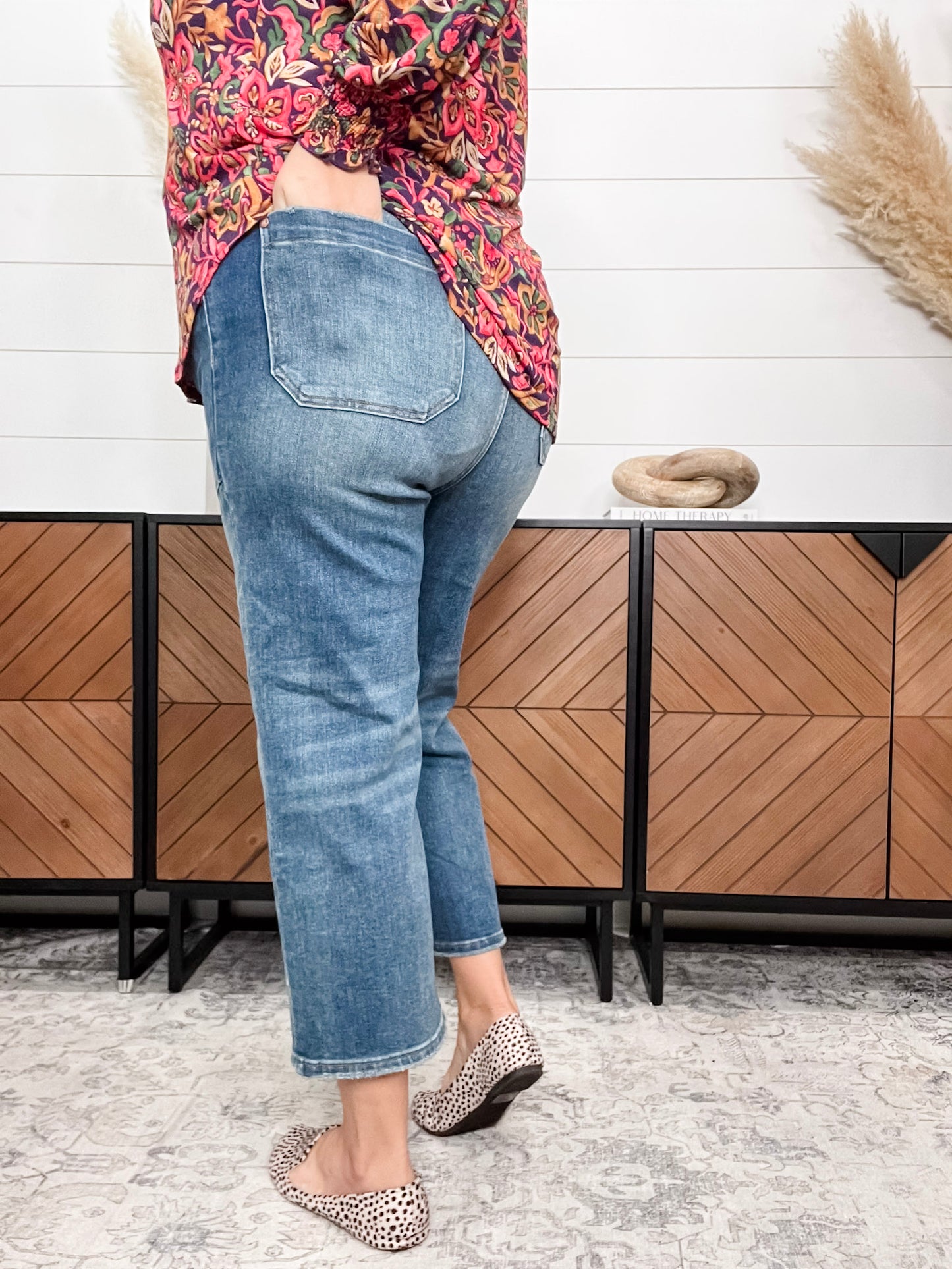 Judy Blue "Indifferent" Utility Pocket Wide Leg Crop