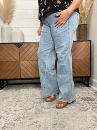 Judy Blue "Sideways" Retro Wide Leg Skewed Inseam