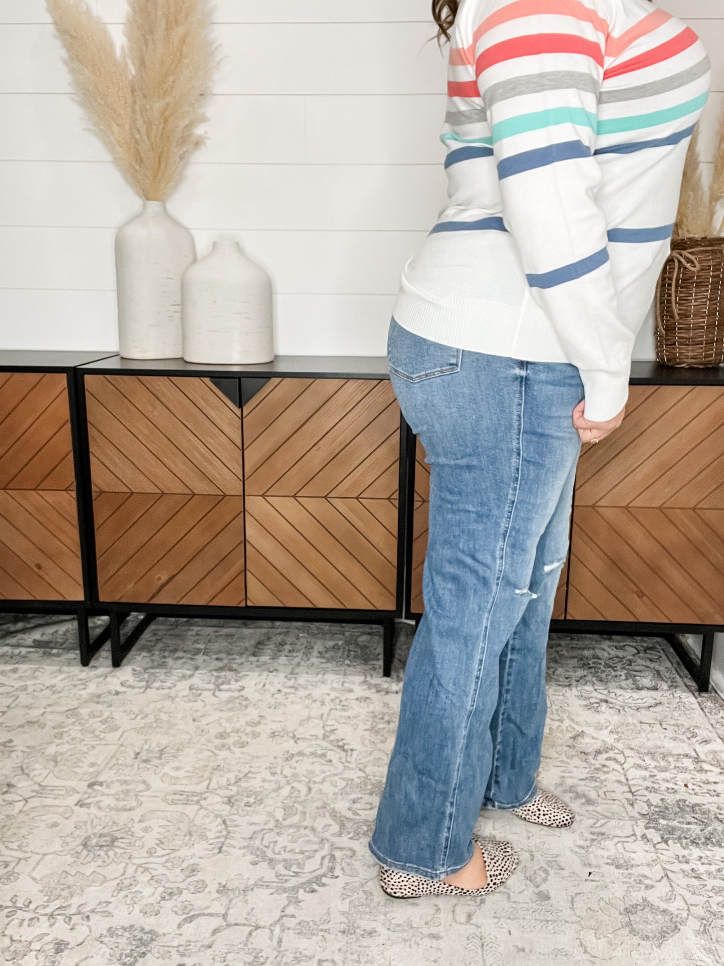 Judy Blue "Breakfast Club" Tummy Control Distressed Straight Leg Jeans