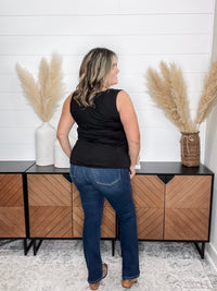 "Adamant" V Neck Faux Button Tank
