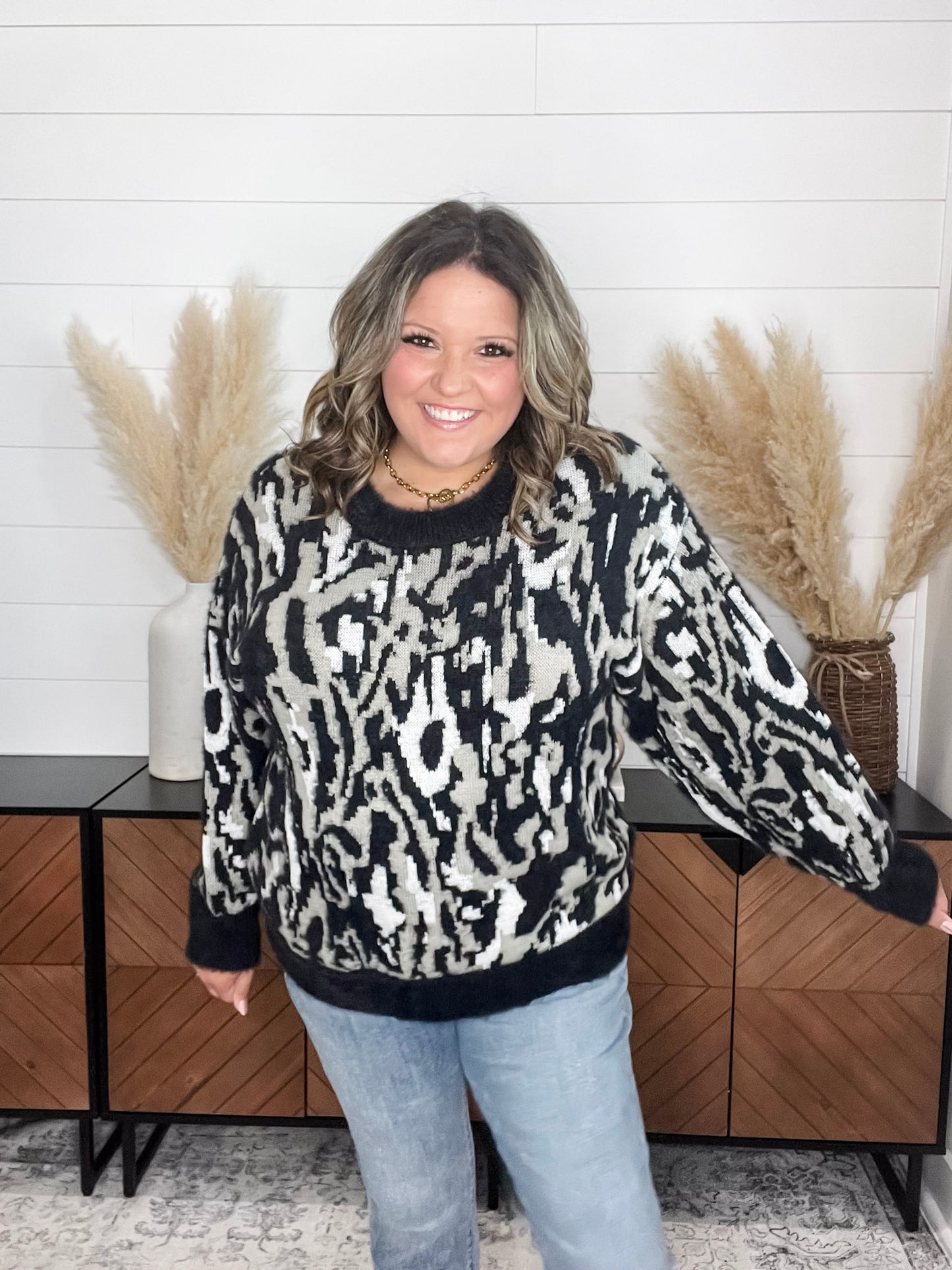 "Alfie" Camo Long Sleeve Sweater