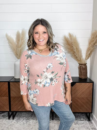 Dear Scarlett "Forgiven" Floral Long Sleeve U Neck